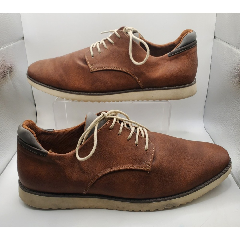 Dr. Scholls Sync Mens Brown Faux Leather Oxford Shoes Size 13M SYNC